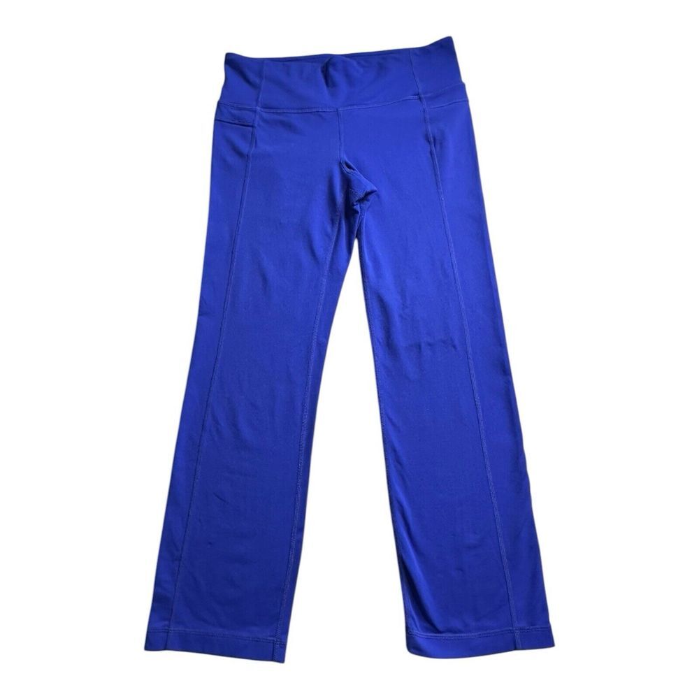 Athleta Straight Up Yoga Capri Pants Women's Size M Workout Stretch Blue Crop